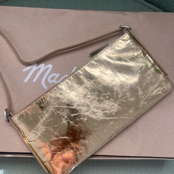 Madewell Slouch Mini Shoulder Metallic Gold cute 🥰 - Picture 11 of 12